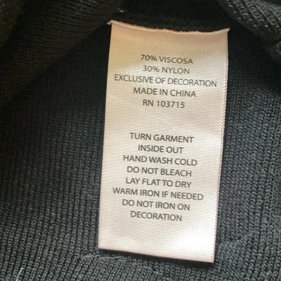 Nanette LaPore sweater dress black sz S fit n flair lace detailed hem 3/4 sleeve - Picture 4 of 4